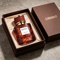 Flacon de parfum de luxe en verre facetté de 50 ml avec collier doré, vente en gros, flacon d'emballage de parfum personnalisé de 100 ml