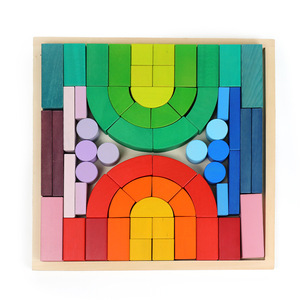 Blocs <span class=keywords><strong>de</strong></span> construction géométriques <span class=keywords><strong>de</strong></span> style nordique, grands, quatre é<span class=keywords><strong>l</strong></span>éments, <span class=keywords><strong>en</strong></span> bois, empilables <span class=keywords><strong>arc</strong></span>-<span class=keywords><strong>en</strong></span>-<span class=keywords><strong>ciel</strong></span>, jouets <span class=keywords><strong>en</strong></span> bois Grimms Montessori pour tout-petits - Product Image 2
