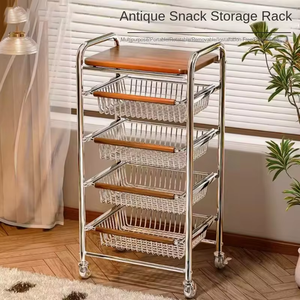 Porte-collation <span class=keywords><strong>de</strong></span> style rétro chariot multifonctionnel <span class=keywords><strong>panier</strong></span> <span class=keywords><strong>de</strong></span> cuisine multicouche pour fruits et légumes étagère <span class=keywords><strong>de</strong></span> rangement amovible pour jouets <span class=keywords><strong>de</strong></span> collation - Product Image 5