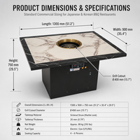 Table de barbecue multifonctionnelle sans fumée Ji Lu, table de barbecue auto-purifiante intégrée pour la restauration