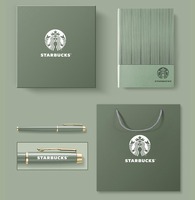 Personalisierter Logo Werbe Luxus Leder Notizbuch Planer Geschäfts-Schreibwaren Geschenk Tagebuch A5 Mit Stift Flasche Geschenkbox Set