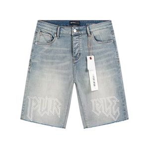 Pantaloncini da <span class=keywords><strong>uomo</strong></span> in <span class=keywords><strong>jeans</strong></span> stile High Street europeo e americano, con strass a rombo, nuovi arrivi estivi, strappati, stile workwear - Product Image 2