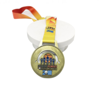 Trophées en émail argentés souvenirs, design vierge, course à pied, médailles en métal bon marché pour marathon
