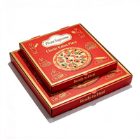 Boîtes à pizza rouges personnalisées de qualité supérieure, imprimées, imperméables, en carton ondulé robuste, pour l'emballage alimentaire