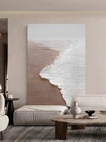Peint à la main romantique plage toile peinture à l'huile moderne simple épais peintures à l'huile salon fond mur décor peinture