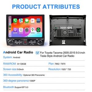 Navihua 9" Car Stereo Radio Android Touch Screen Multimedia New GPS Navigation <b>DVD</b> <b>Player</b> Monitor for Toyota Tacoma 2005-2015 - Product Image 1