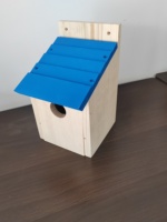 Ornement de jardin, nichoir en bois pour oiseaux, résistant aux intempéries, en bois naturel, abri pour oiseaux sauvages du jardin