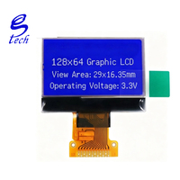 Layar LCD SPI 128*64 Modul COG 3.3V 12Pin Soldering LCM ST7567 Layar Hitam Putih