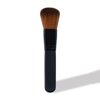 Pinceau à blush Dongshen avec manche en bois, logo personnalisé, vente en gros, pinceau cosmétique vegan de haute qualité, poils synthétiques, maquillage