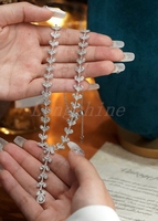 Diamant Blanc Naturel Or 18K Couleur Blanche Conception Délicate Nouvelle Forme de Branche Grand Collier