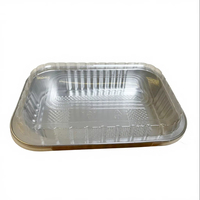 Barquettes en aluminium WB avec couvercles, robustes, dorées, jetables, résistantes au four, pour cuisson et plats à emporter