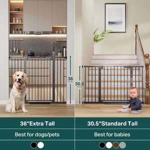 Auto Close Stainless Steel Pet Fence Easy Walk Thru Dog <strong>Gate</strong> for <strong>Puppy</strong> Safety <strong>Gate</strong> for House Doorway <strong>Stairs</strong> with Button Closure - Product Image 2
