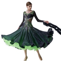 B-19176 Moderne danse porter des femmes de bal costumes de danse valse performance uniformes boule robe de danse peinture à l'encre grande jupe robe