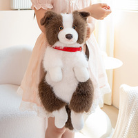Sac à dos en peluche chien Border Collie dessin animé, vente en gros d'usine, jouet en peluche, vente chaude, logo personnalisé, cadeau pour enfants