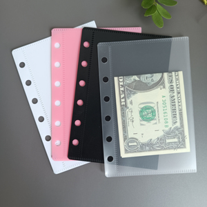 Top bán đa màu 6 lỗ bền 6 lỗ nộp hồ sơ sản phẩm tiết kiệm thách thức cho Chất kết dính Ví A7 tiền túi tiền mặt phong bì - Product Image 5