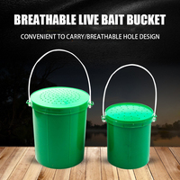 LUSHAZER Seau à appâts de pêche Conteneur à appâts vivants avec couvercle Portable Worm Minnow Storage tank Outdoor Carp Bass Trout Accessories