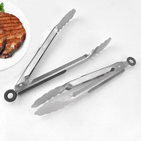 Pinces de cuisine en acier inoxydable de 9 pouces pour griller des pinces de barbecue supplémentaires avec verrouillage en silicone