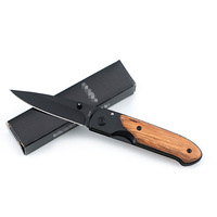 EDC — mini couteau tactique pliant de poche DA44, lame 440C, manche en acier et manche en bois, pour le Camping, la chasse, le plein air, outils de survie, EDC