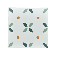 Carrelage en porcelaine pleine masse à motif floral 400x400mm 9mm Mat Durable Antidérapant Résistant à la chaleur Garantie 1 an