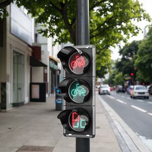 Высококачественный светодиодный светофор на солнечной батарее для велосипедов, немоторных транспортных средств, размер 300 мм, желтый цвет, сделанный из пластика - Product Image 4