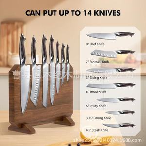 Wooden Magnetic Knife Holder Acacia Wood Double Sided <b>Desktop</b> Storage Bracket Eco Friendly Knife Rack - Product Image 2
