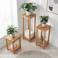 Support de pot de fleurs sur pied pour intérieur, décoration antique pour salon, base pour bonsaï, présentoir pour plantes, étagère à fleurs en bois