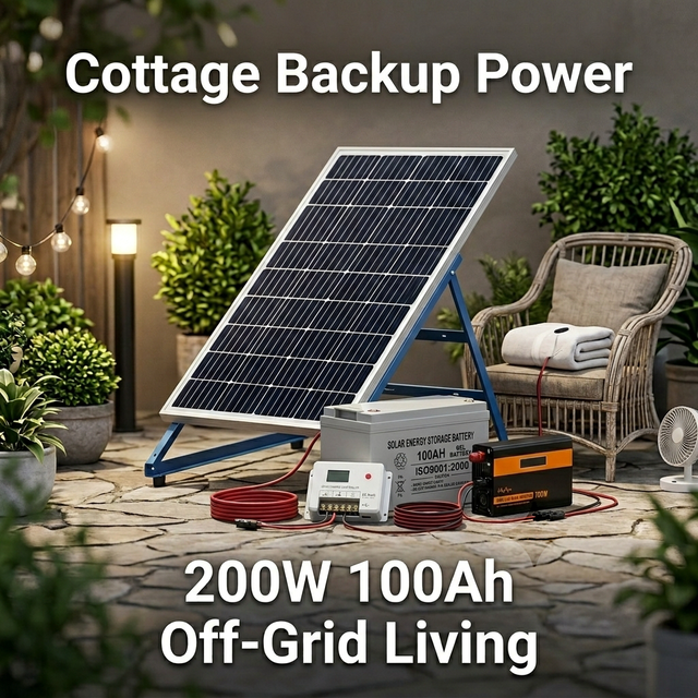 Complete 200W Balcony Solar System 12V 100Ah Battery Kit with 700W Inverter MPPT Controller for Home Energy Storage ESS