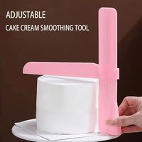 Grattoir à gâteau réglable, outil de lissage de surface, décoration des bords, outils rotatifs en plastique pour crème et glaçage