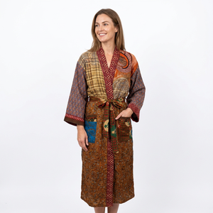Meilleure vente Kimono à manches longues au design patchwork simple et beau disponible en différentes couleurs et motifs pour les femmes - Product Image 1