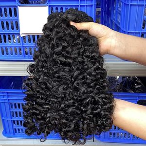 Extensions de cheveux brésiliens vierges Remy bouclés 100 % naturels, double épaisseur, 12A, 100 grammes, boucles Pixie - Product Image 1