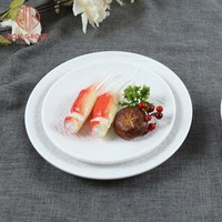 Assiettes en mélamine pour steak et dessert, rondes, écologiques, durables, noir mat et blanc, 7, 9, 11 pouces, modernes