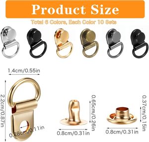 Kit de réparation de crochets de lacets de bottes, finition métallique, crochets rapides durables en acier inoxydable pour bottes de randonnée - Product Image 2