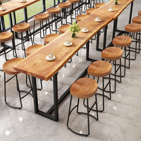 Table de bar moderne en bois massif, table à manger, table longue de loisirs, table murale pour usage commercial dans les salons de thé, restaurants