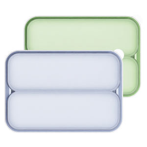 Moule à gâteau en silicone durable à 2 compartiments, outil pour crème glacée, moule à glaçons rectangulaire avec couvercle, compatible four - Product Image 1