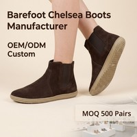 Stivali Barefoot Chelsea da Donna, Produttore OEM, Scarpe Minimaliste con Punta Larga, Fornitore Personalizzato per Marchi Europei e USA