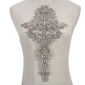 Модный стиль вышитый бисером кристалл горный хрусталь аппликация для свадебных платьев отделка одежды