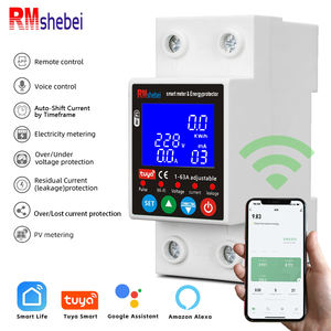 Rmshebei Tuya สวิตช์ควบคุมไฟฟ้าอัจฉริยะ, สวิตช์ควบคุมวงจร2P 63A วัดแสง WiFi PV 220โวลต์โวลต์มิเตอร์ไฟฟ้าควบคุมระยะไกล - Product Image 1