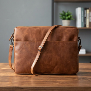 Finest Quality Modern 100% Genuine Leather Waterproof <b>Laptop</b> Messenger Bag Lightweight Easy to Carry for Office & Daily Use - Product Image 1