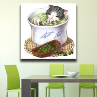 Peinture Diamant Mosaïque Ever Moment, Perles Carrées Complètes, Chaton Dessin Animé, Artisanat Artistique 3D DIY, Décoration de Chambre, Artisanat 3F2609