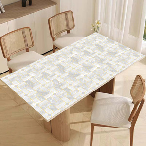 Marbrure PVC Film Nappe Holographique Couverture De Table En Plastique pour Linge De Table À Manger Housses Couverture De Table Produits - Product Image 3
