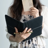 Padfolio en cuir et portefeuille d'affaires, petit Padfolio mignon personnalisé A5, dossier en cuir végétalien personnalisé