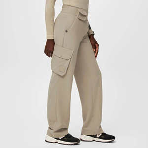 Conjunto de Uniforme Médico Profesional con Cuello en V, Blusa con Múltiples Bolsillos y Pantalones Jogger de Pierna Ancha para Hospital o Salón de Belleza - Product Image 6