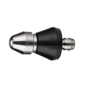 High Pressure Washer Accessories Sewer Jetter Hose Drain Water Nozzle Bullet Head 3/8 Quick Connector Pipe Cleaning Nozzle