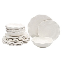 Assiettes en mélamine de luxe, design spécial, bord en forme de goutte d'eau, texture similaire à la céramique, bol incassable
