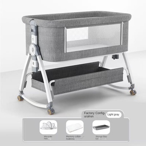 <span class=keywords><strong>Cuna</strong></span> de Viaje para Bebé de Acero de Alto Carbono Duradero con Ruedas 360°, Altura Ajustable, Diseño Moderno, Fácil de Plegar y Transportar, con Mosquitero - Product Image 3