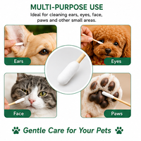 Coton-tiges en bambou de haute qualité, longs, cylindriques, jetables, pour le nettoyage des oreilles des animaux (chiens), 6 pouces