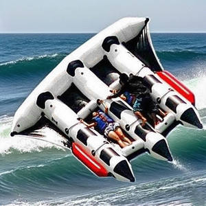 Prix d'usine, bateau gonflable de nouvelle conception, <span class=keywords><strong>9</strong></span>, 8, 10 places, jeu d'eau personnalisé, bateau banane en PVC, bateau gonflable remorquable, poisson volant - Product Image 4