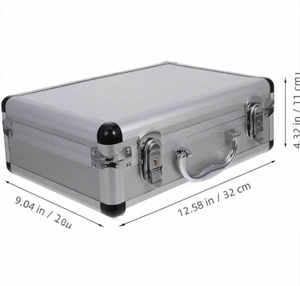 Maletín de Aluminio Plateado de 12.5 Pulgadas con Cerradura para Viajes y Uso Profesional, Estuche Rígido de Metal con Espuma para Viajeros y Artesanos - Product Image 6