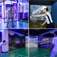 Simulateur d'entraînement de badminton interactif de gymnastique intelligente Machine de jeu d'intérieur Simulation d'entraînement de badminton AR de sports numériques