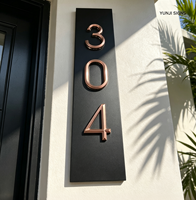 Plaque de porte personnalisée en acier inoxydable brossé, étanche IP65, pour montage mural extérieur, numéro de maison pour hôtel, bureau, bar, entreprises